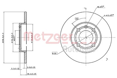 Metzger Bremsscheibe [Hersteller-Nr. 6110137] für Seat, VW von METZGER