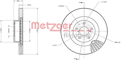 Metzger Bremsscheibe [Hersteller-Nr. 6110750] für Subaru, Toyota von METZGER