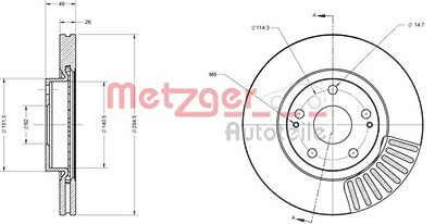 Metzger Bremsscheibe [Hersteller-Nr. 6110276] für Toyota von METZGER