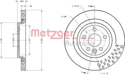 Metzger Bremsscheibe [Hersteller-Nr. 6110590] für Volvo von METZGER