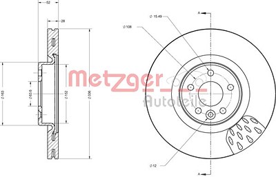 Metzger Bremsscheibe [Hersteller-Nr. 6110659] für Volvo von METZGER