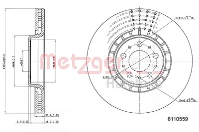 Metzger Bremsscheibe [Hersteller-Nr. 6110559] für Volvo von METZGER