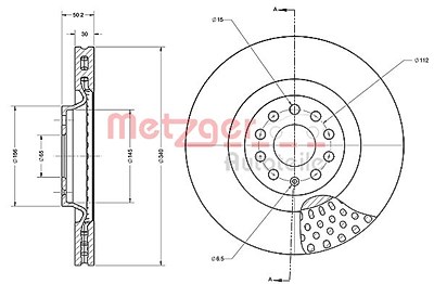 Metzger Bremsscheibe Vorderachse Belüftet [Hersteller-Nr. 6110715] für Audi, Seat, Skoda, VW von METZGER