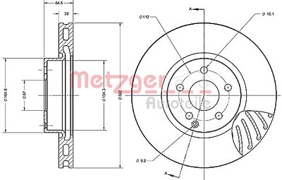 Metzger Bremsscheibe Vorderachse Belüftet [Hersteller-Nr. 6110573] für Mercedes-Benz von METZGER