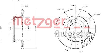 Metzger Bremsscheibe Vorderachse Belüftet [Hersteller-Nr. 6110142] für VW, Mercedes-Benz von METZGER