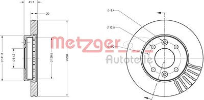 Metzger Bremsscheibe Vorderachse Belüftet [Hersteller-Nr. 6110071] für Nissan, Renault von METZGER