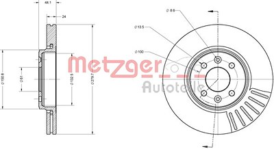 Metzger Bremsscheibe Vorderachse Belüftet [Hersteller-Nr. 6110033] für Renault von METZGER