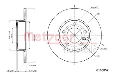 Metzger Bremsscheibe Vorderachse Voll [Hersteller-Nr. 6110057] für BMW von METZGER