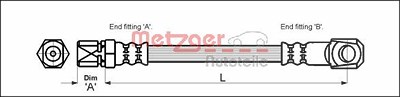 Metzger Bremsschlauch [Hersteller-Nr. 4117018] für Autobianchi, Fiat, Lancia von METZGER