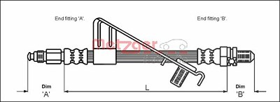 Metzger Bremsschlauch [Hersteller-Nr. 4112528] für Ford von METZGER