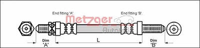 Metzger Bremsschlauch [Hersteller-Nr. 4112102] für Ford von METZGER