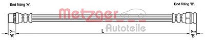 Metzger Bremsschlauch [Hersteller-Nr. 4110228] für Peugeot, Citroën von METZGER