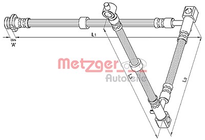 Metzger Bremsschlauch [Hersteller-Nr. 4110394] für Nissan von METZGER