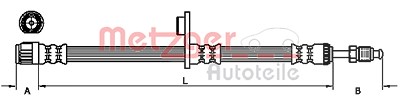 Metzger Bremsschlauch [Hersteller-Nr. 4110749] für Citroën, Fiat, Peugeot von METZGER