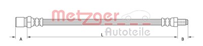 Metzger Bremsschlauch [Hersteller-Nr. 4111154] für Citroën, Fiat, Peugeot, Smart von METZGER