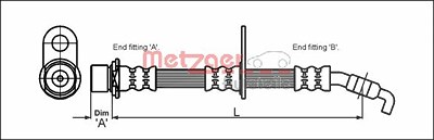 Metzger Bremsschlauch [Hersteller-Nr. 4111423] für Toyota von METZGER