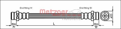 Metzger Bremsschlauch [Hersteller-Nr. 4113310] für Mitsubishi von METZGER