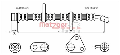 Metzger Bremsschlauch [Hersteller-Nr. 4113501] für Honda von METZGER