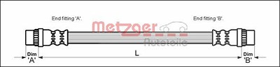 Metzger Bremsschlauch [Hersteller-Nr. 4114637] für Dacia, Renault von METZGER