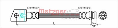 Metzger Bremsschlauch [Hersteller-Nr. 4114749] für Opel von METZGER