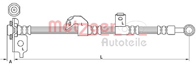 Metzger Bremsschlauch [Hersteller-Nr. 4110840] für Kia von METZGER