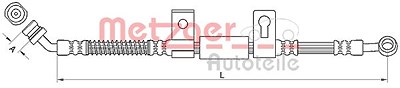 Metzger Bremsschlauch [Hersteller-Nr. 4110831] für Kia von METZGER