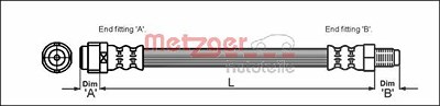 Metzger Bremsschlauch [Hersteller-Nr. 4110574] für Mercedes-Benz von METZGER