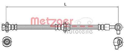 Metzger Bremsschlauch [Hersteller-Nr. 4110131] für Nissan von METZGER