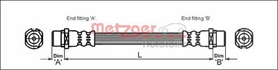 Metzger Bremsschlauch [Hersteller-Nr. 4112824] für Opel von METZGER