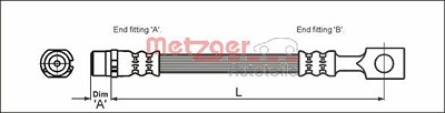 Metzger Bremsschlauch [Hersteller-Nr. 4112818] für Opel von METZGER