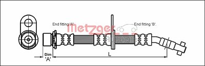 Metzger Bremsschlauch [Hersteller-Nr. 4112167] für Toyota von METZGER