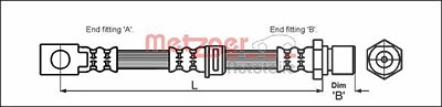 Metzger Bremsschlauch Vorderachse [Hersteller-Nr. 4111758] für Opel von METZGER