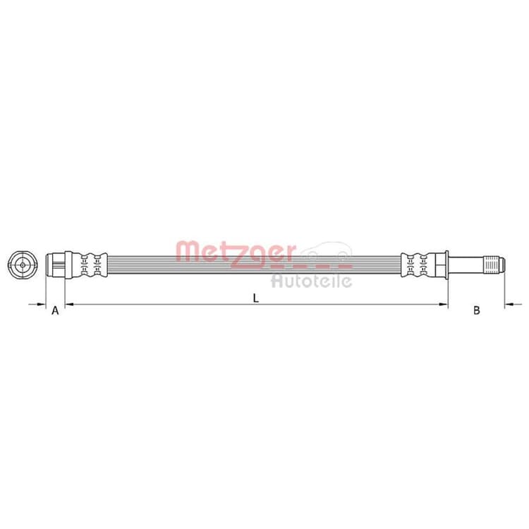 Metzger Bremsschlauch hinten Audi Q3 VW Multivan Transporter von METZGER