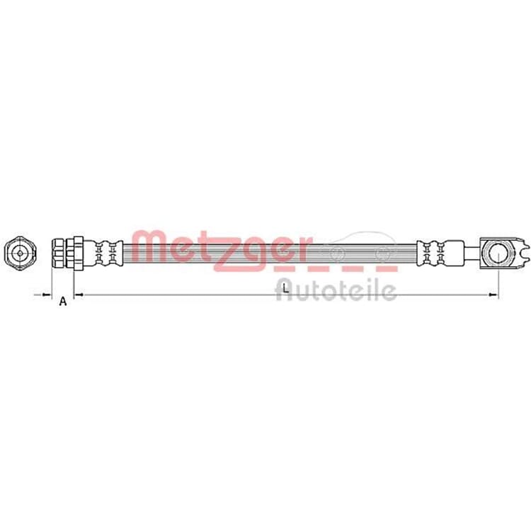 Metzger Bremsschlauch hinten Audi Seat Skoda VW von METZGER