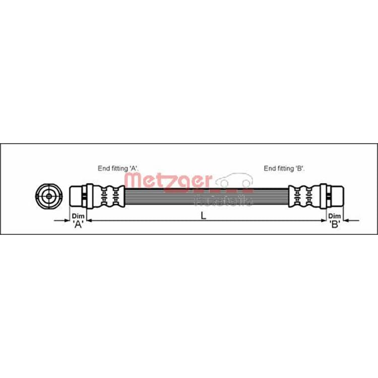 Metzger Bremsschlauch hinten Audi Skoda VW von METZGER