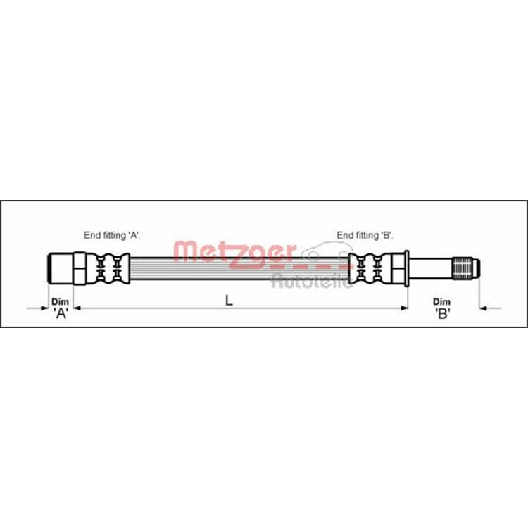 Metzger Bremsschlauch hinten BMW5 E39 von METZGER