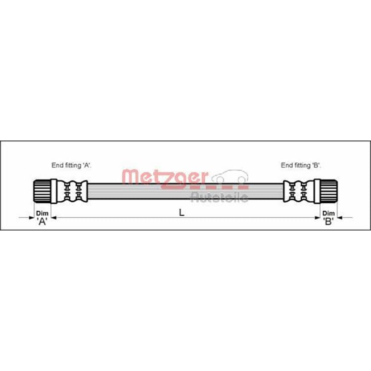 Metzger Bremsschlauch hinten Citroen Berlingo Xsara Peugeot Partner von METZGER