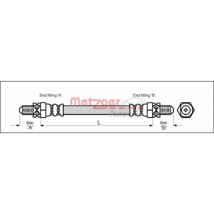 Metzger Bremsschlauch hinten Ford Fiesta Scorpio Sierra von METZGER