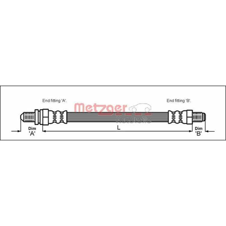 Metzger Bremsschlauch hinten Ford KA von METZGER