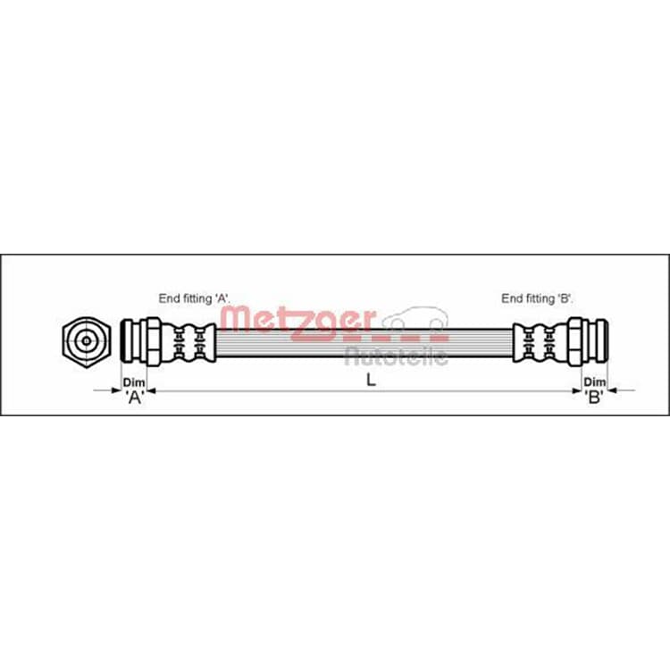 Metzger Bremsschlauch hinten Kia Carnival von METZGER