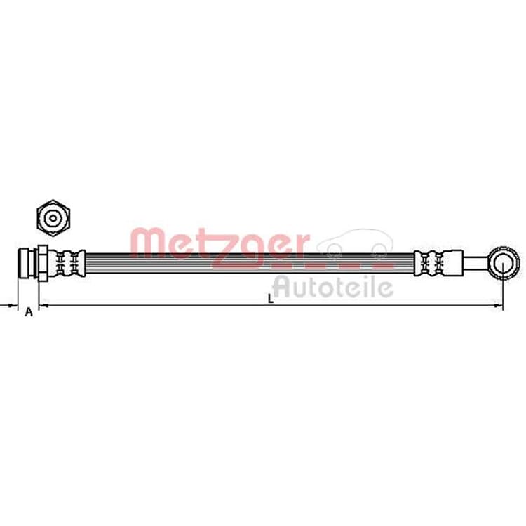 Metzger Bremsschlauch hinten Kia Sorento von METZGER