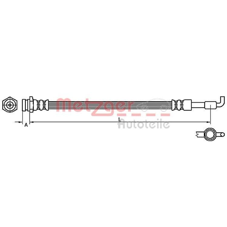 Metzger Bremsschlauch hinten Mazda 6 von METZGER