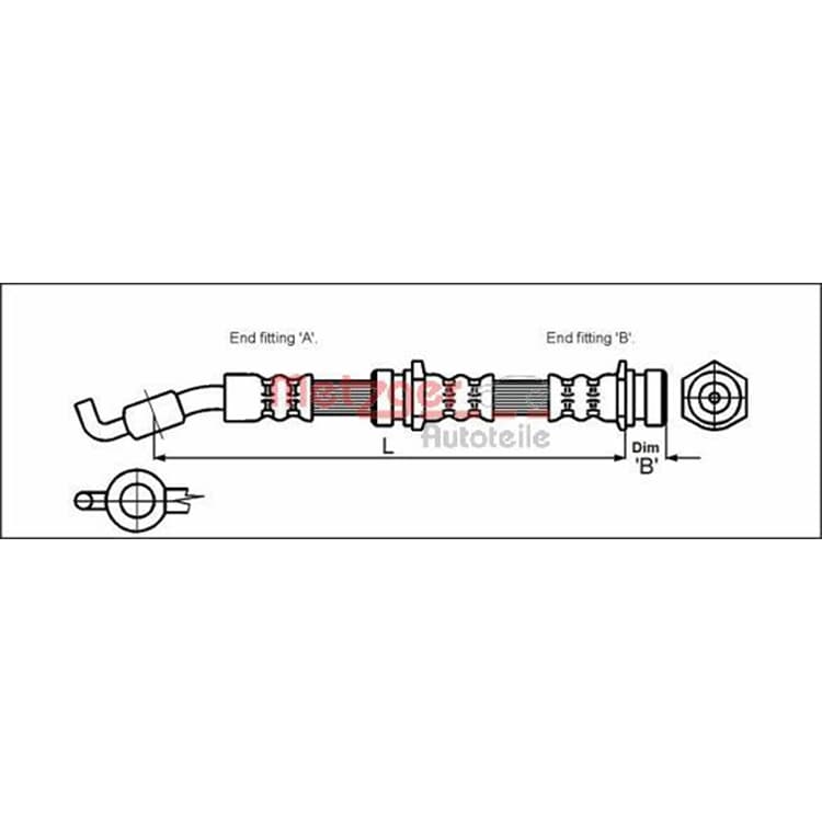 Metzger Bremsschlauch hinten Mazda 626 Mx-6 Premacy Xedos von METZGER