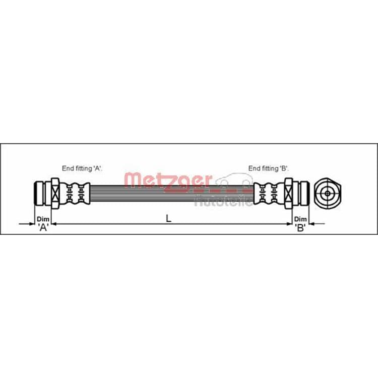 Metzger Bremsschlauch hinten Mazda 626 von METZGER