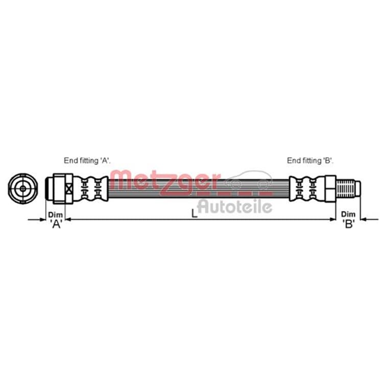 Metzger Bremsschlauch hinten Mercedes A B Klasse Vaneo 414 von METZGER