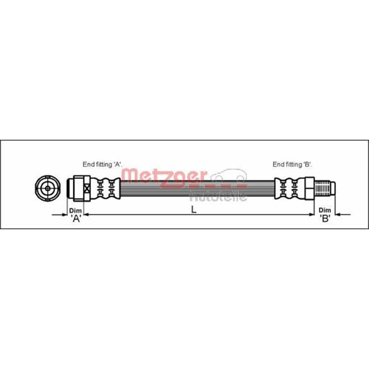 Metzger Bremsschlauch hinten Mercedes Benz von METZGER