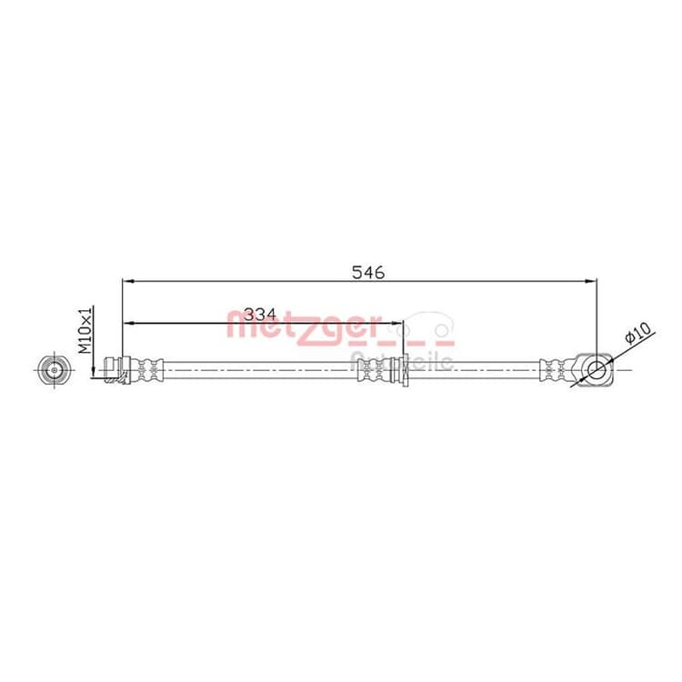 Metzger Bremsschlauch hinten Mitsubishi Pajero von METZGER