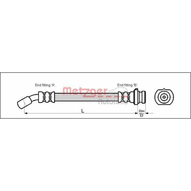 Metzger Bremsschlauch hinten Nissan Micra von METZGER