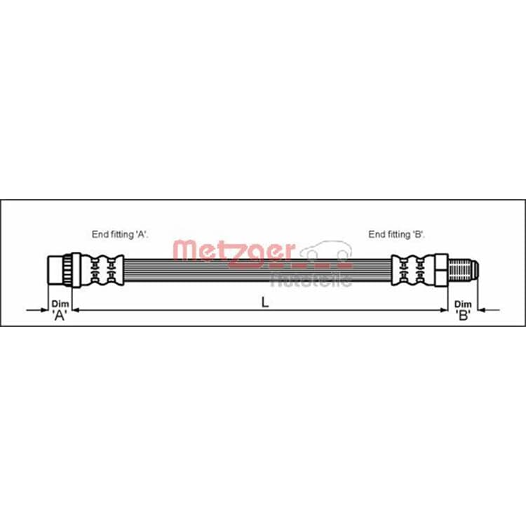 Metzger Bremsschlauch hinten Renault von METZGER