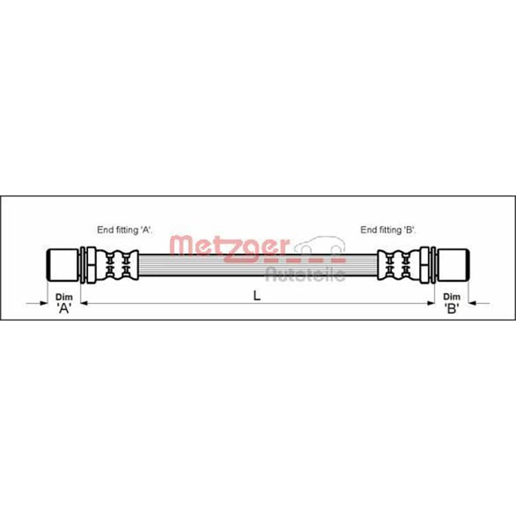 Metzger Bremsschlauch hinten Toyota Camry Carina Corolla von METZGER